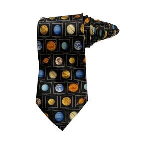 Museum Artifacts Planets With Names 100% Silk Novelty Necktie Mars Pluto Mercury